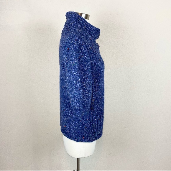 Express Blue Speckled Knit Button Down Sweater - Picture 7 of 11